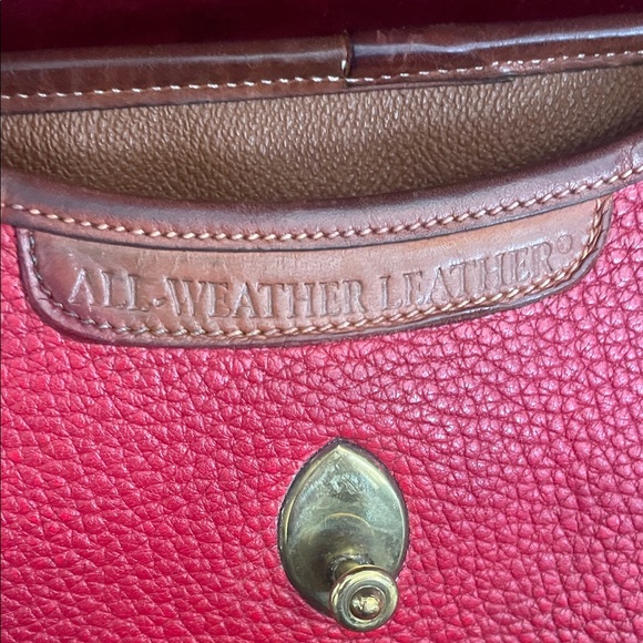 Vintage Dooney & Bourke AWL Calvary Red and Brown Crossbody Bag - Picture 8 of 9